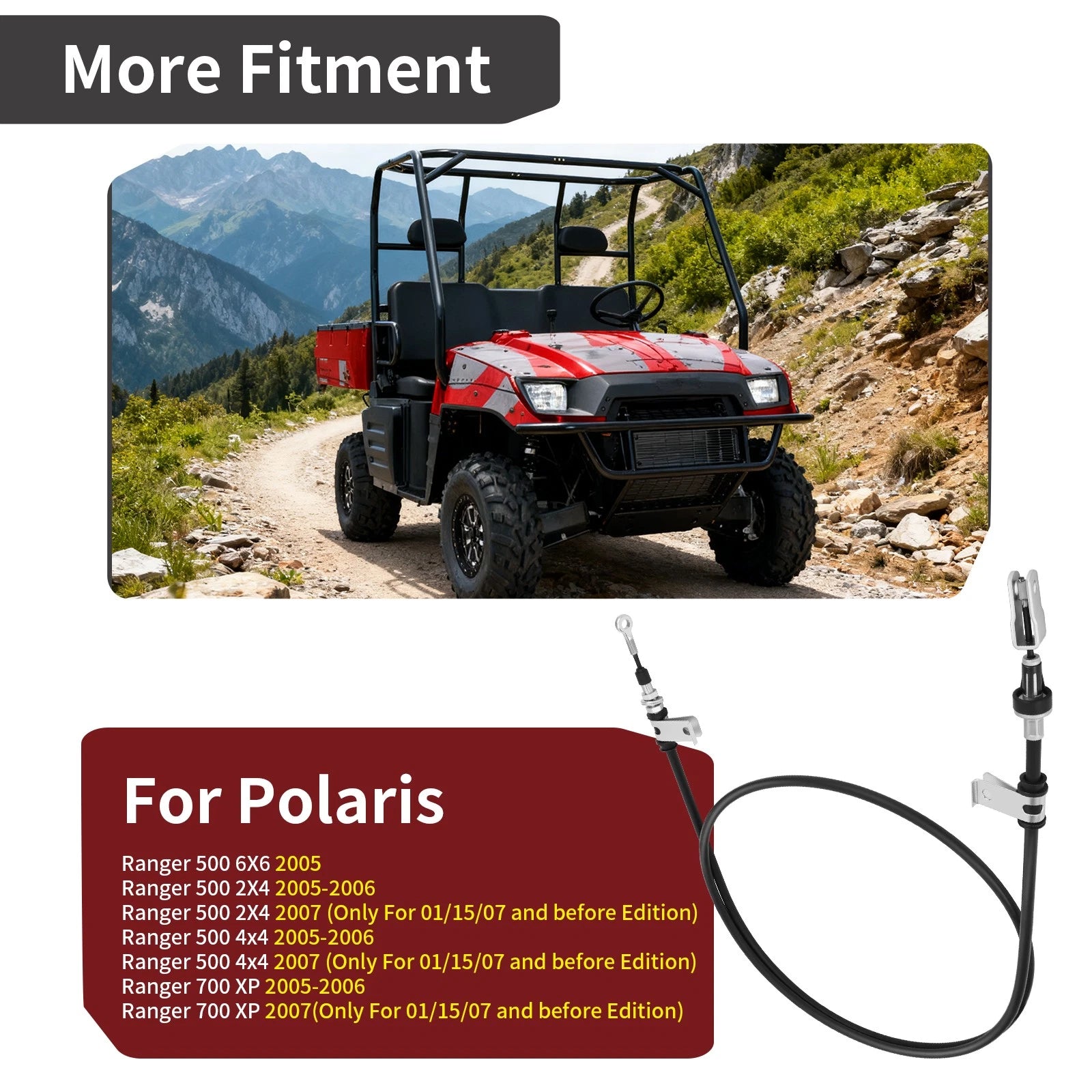 Parking Brake Cable for Polaris Ranger 500 700 XP 700 (2005–2007) 7081208