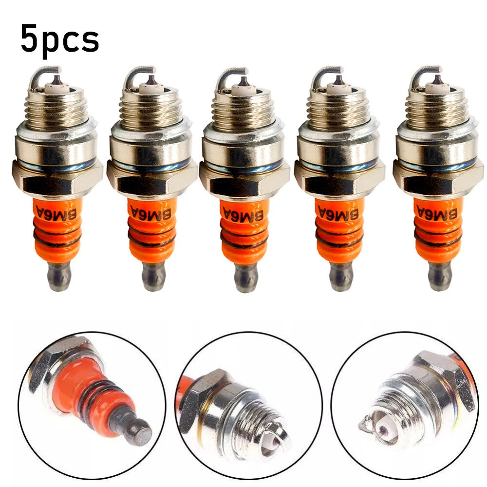 5Pcs BM6A Ceramic Spark Plug for M7/L7T/CJ8/1560 (Lawn Mower/Chainsaw)