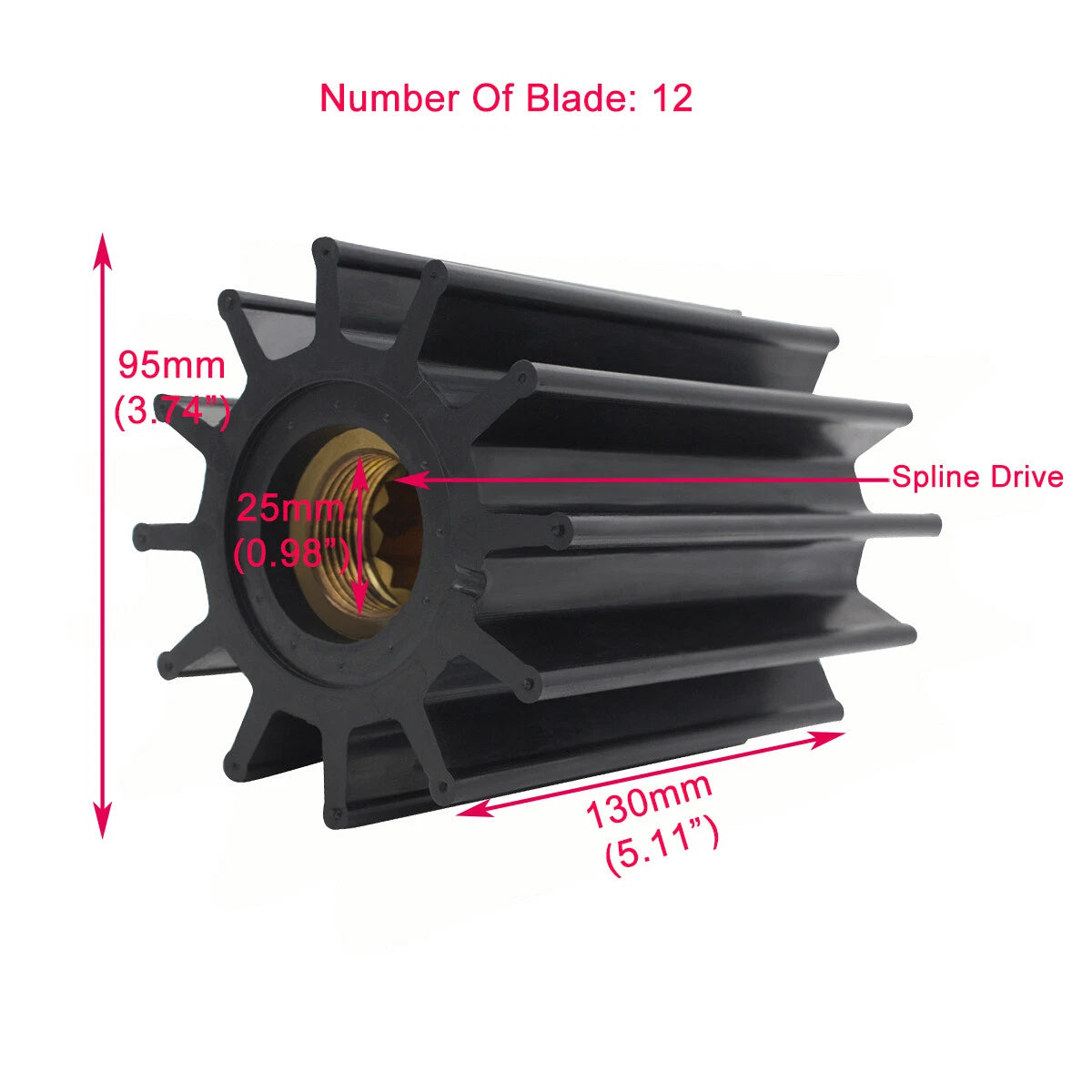 Johnson Pumps Diesel Impeller for MAN Engine (09-820B, 51.06506.0106)