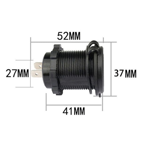 12V-24V Car Cigarette Lighter Socket USB Fast Charger Adapter
