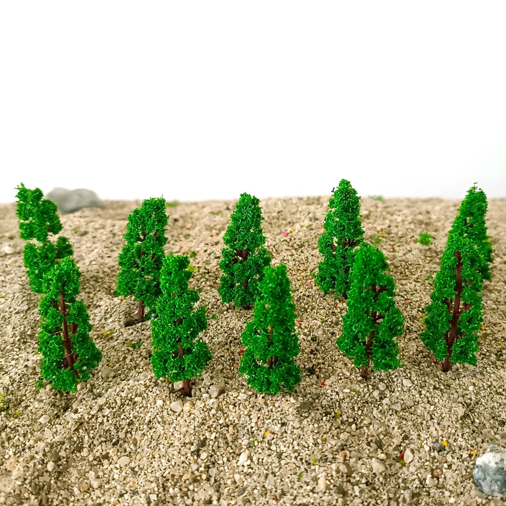10Pcs 2.36" Trees for Model Train Railroad Diorama Scenery (Scale)