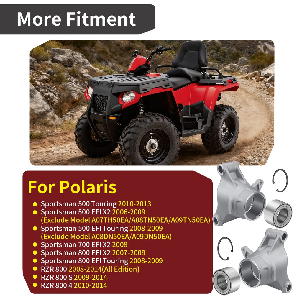 Rear Hand Wheel Carrier & Bearings Kit for Polaris RZR 800 (2008–2014) 5134984 5134985