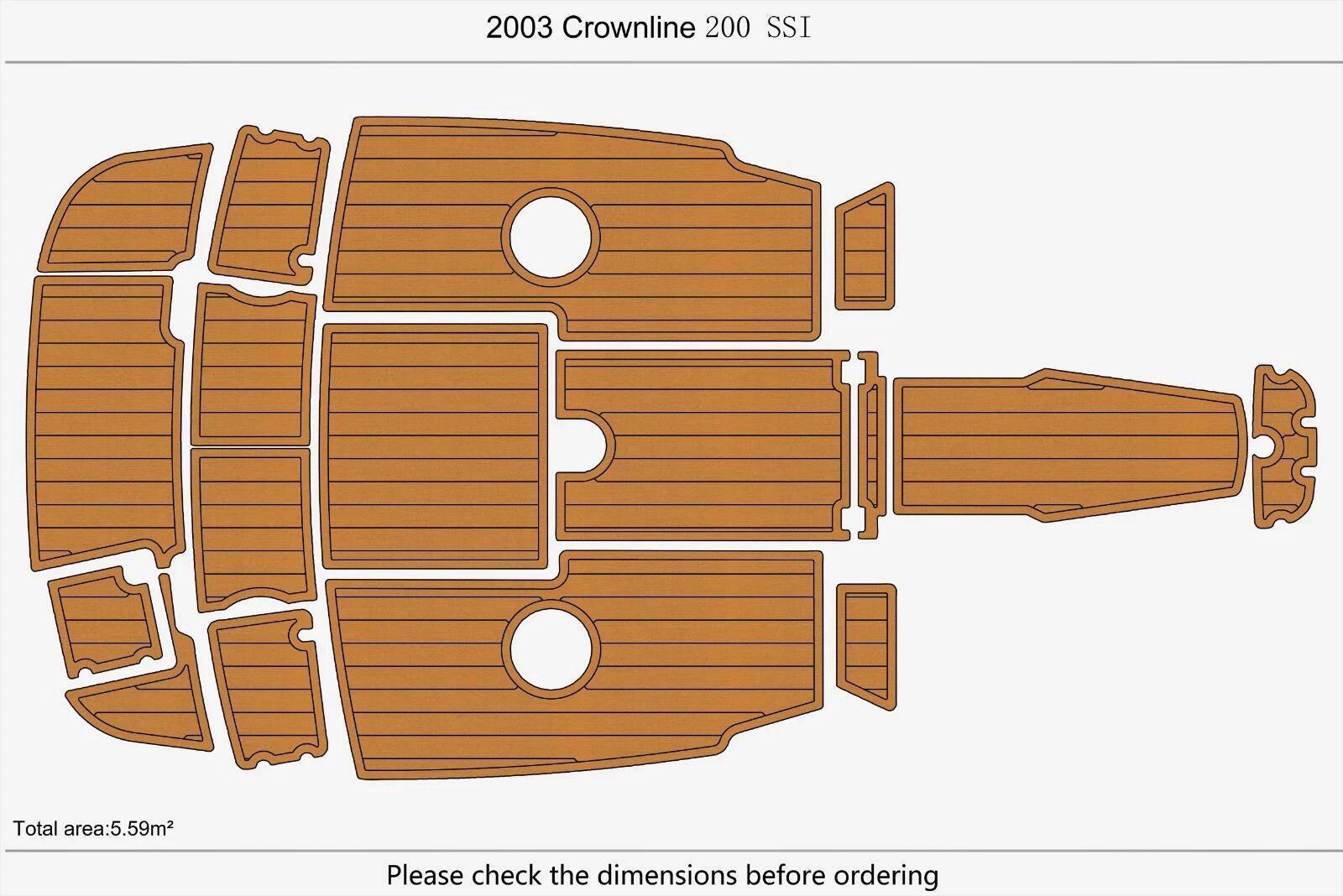 EVA Teak Flooring Pad for Crownline 200 SSI (2003)