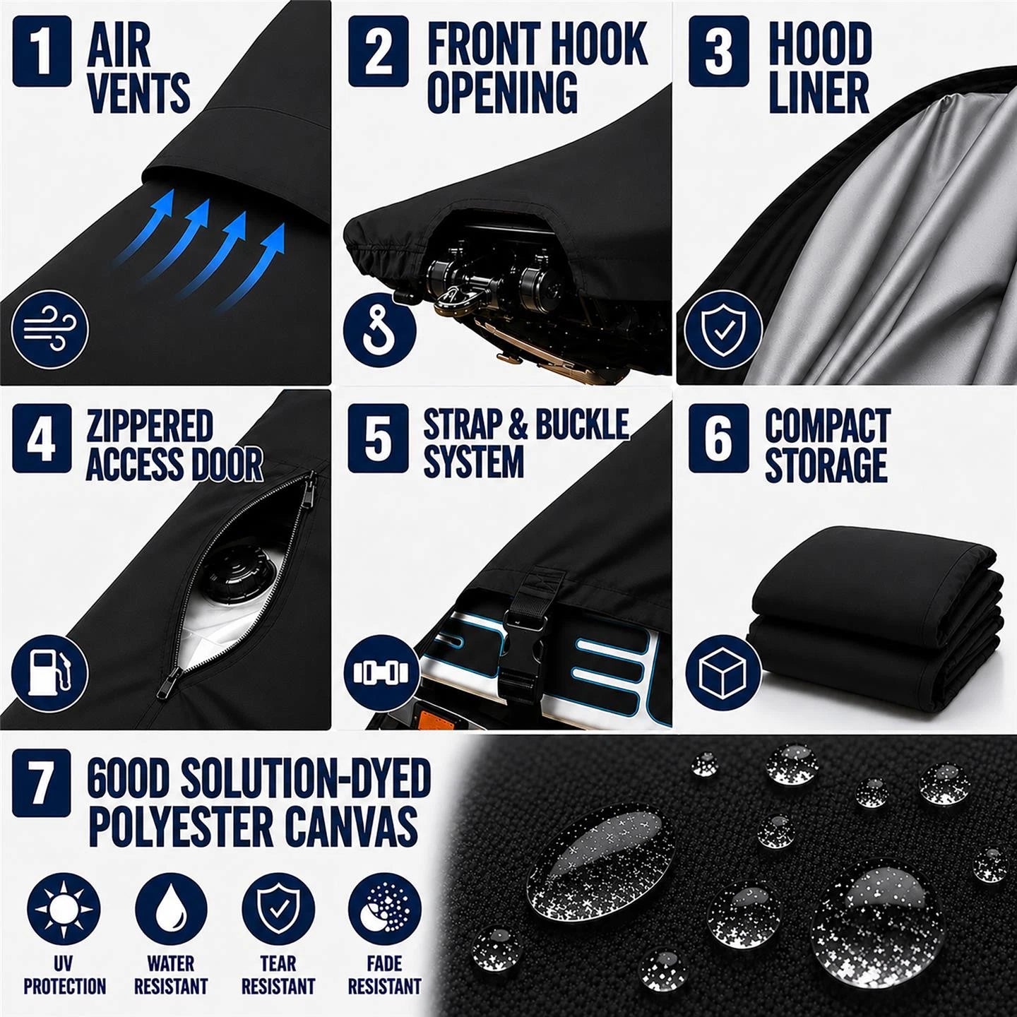 Jet Ski Cover for SeaDoo Bombardier GTX (2005–2006) 600 Denier Black