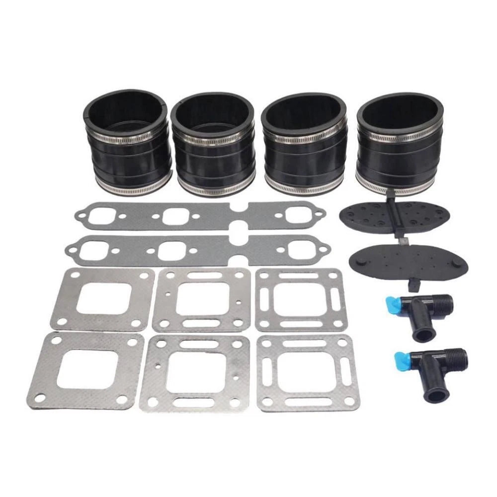 2 Sets Exhaust Manifold Kit for Mercruiser GM 229/262 CID (1983–0M SN#s) 4"