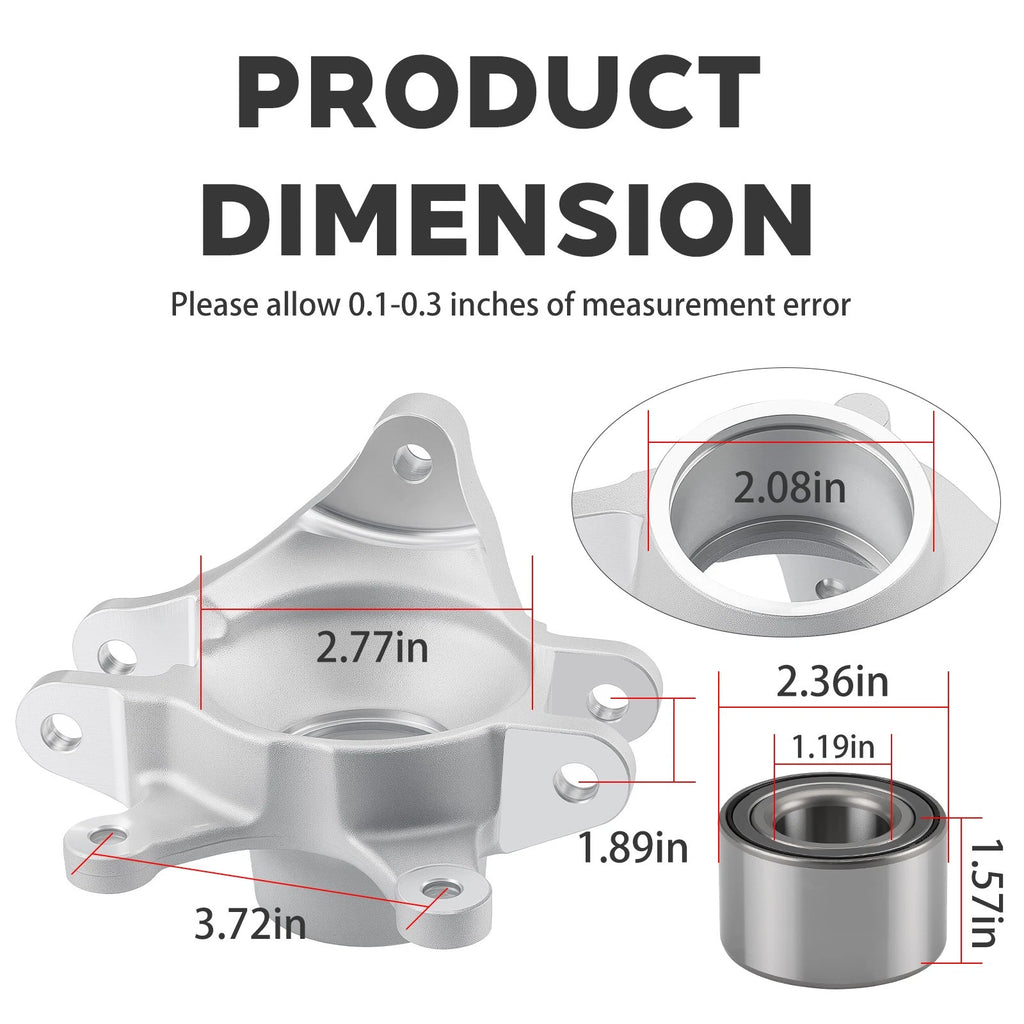 Rear Right Wheel Axle Knuckle for Can-Am Maverick 1000R (2013–2018) w/Bearing