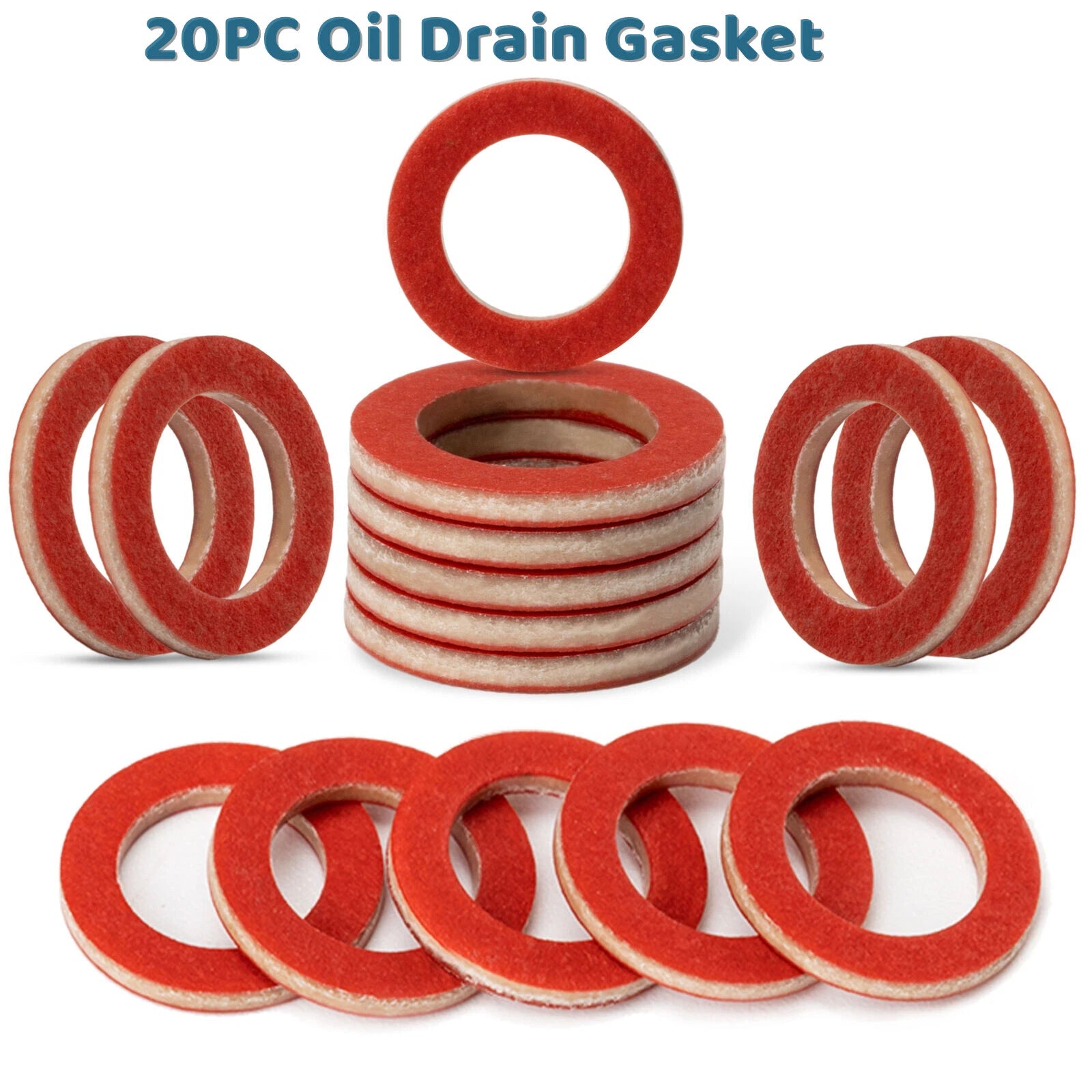 20pcs Lower Unit Oil Drain Gasket for Yamaha (Replaces 90430-08020, 90430-08003)