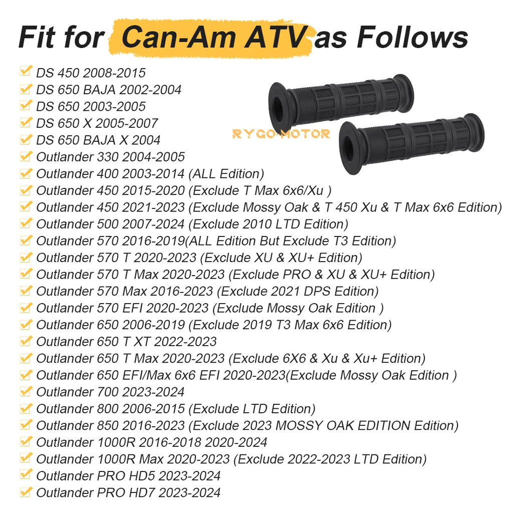 Handlebar Grips for Can-Am Outlander 800 / MAX 800 4X4 (2006–2015)