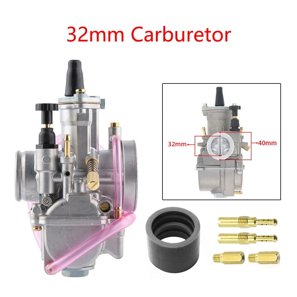 32mm Carburetor for PWK32 Keihin KOSO OKO ATV Go Kart Dirt Pit Bike (2/4-stroke)