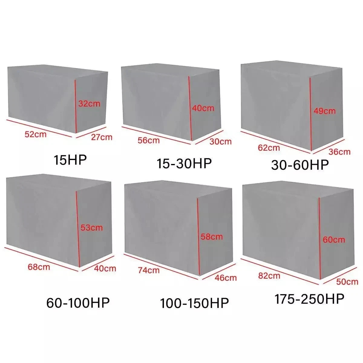 Outboard Motor Engine Cover for Universal 30-60 HP (Silver)