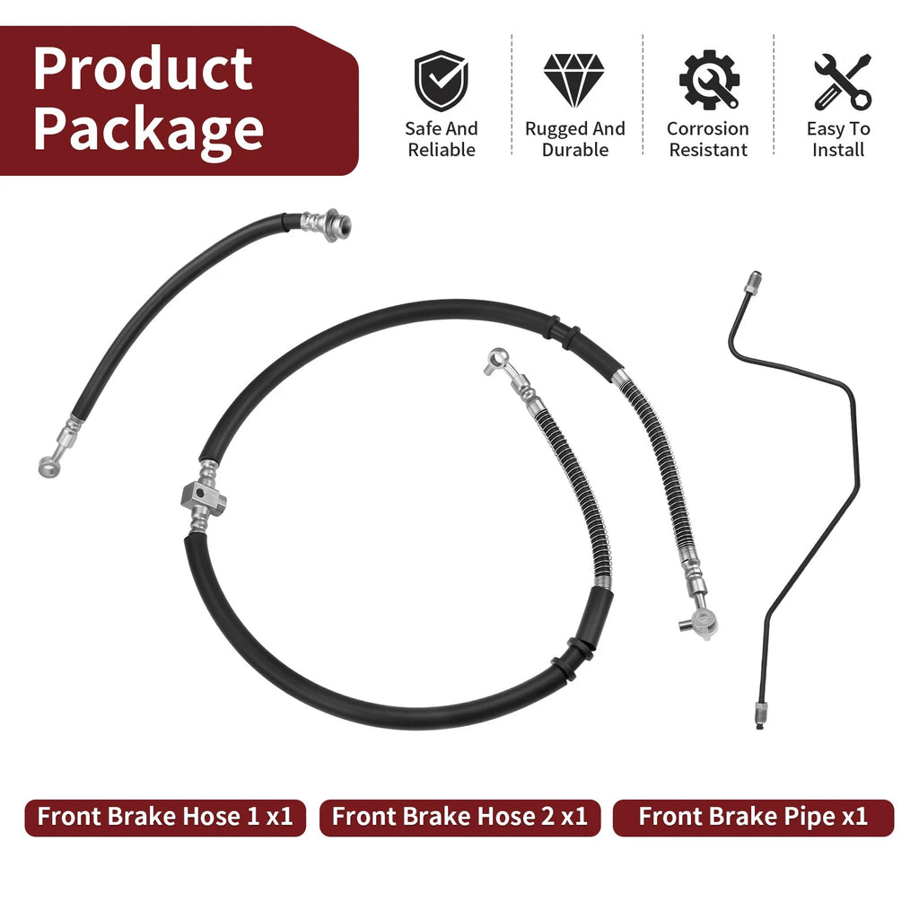 Front Brake Hose Lines Pipe Kit for Yamaha Raptor 700R (2006–2024) 1PE-F5872-00-00