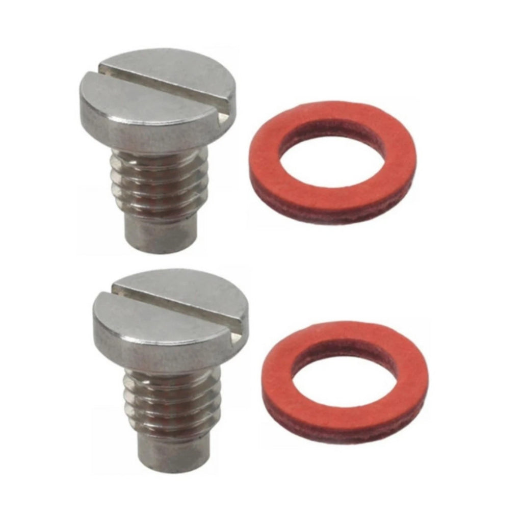 2X Slot Head Drain Fill Plug Screw & Gasket Kit for Yamaha Outboards (Lower Unit)