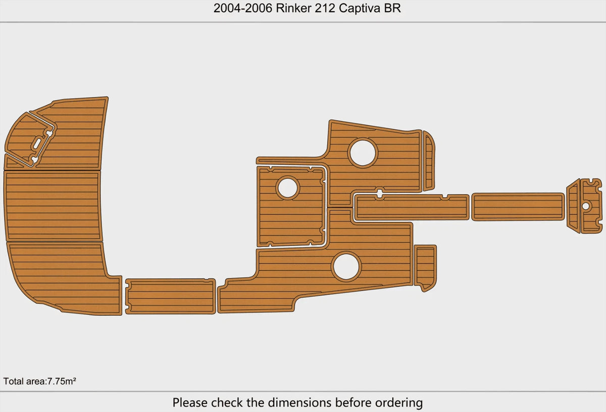 EVA Pad Teak Deck Flooring for Rinker 212 Captiva BR (2006)