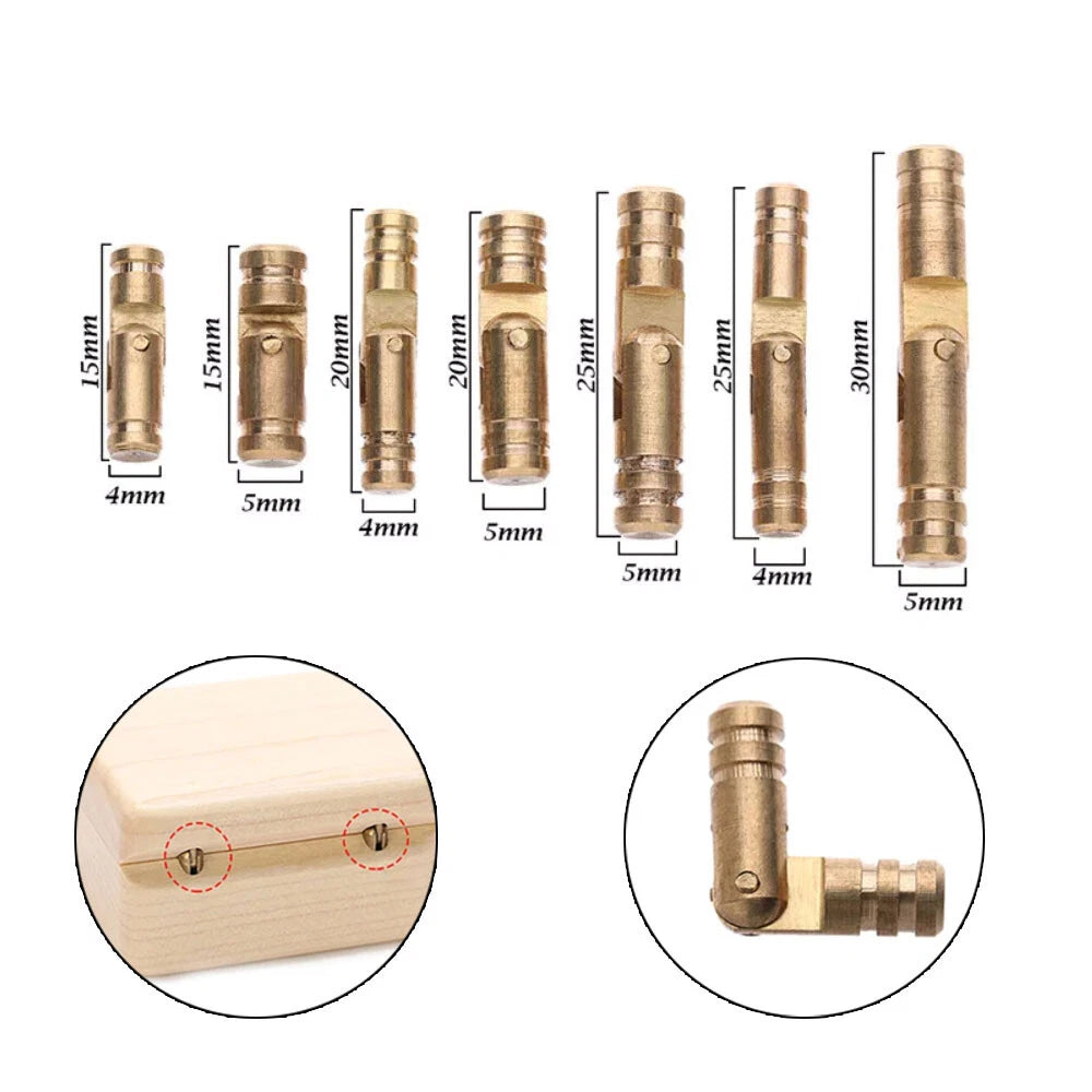 20Pcs Mini Brass Barrel Hinge for Cabinet (Concealed Invisible)