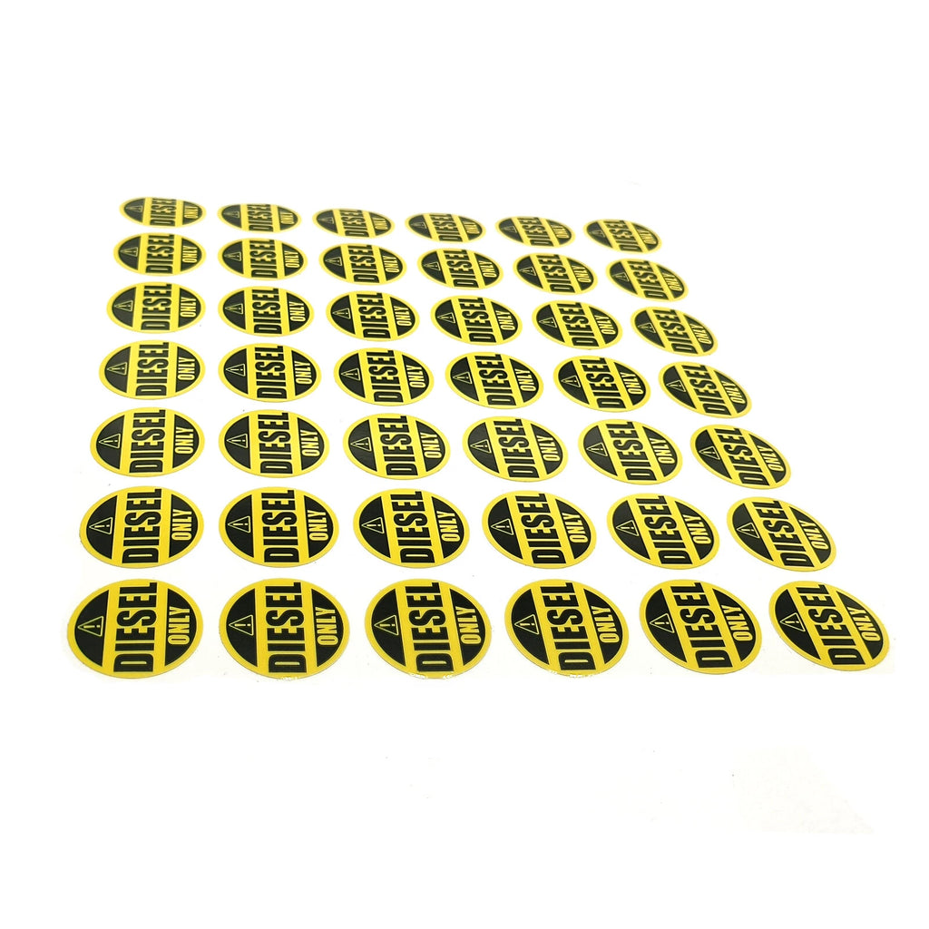 42 Pack Diesel Only Stickers 1" Round Vinyl Labels for Fuel Tank (N/A)