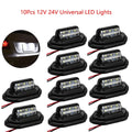 10Pc LED License Plate Light for Universal Vehicles (12-24V)