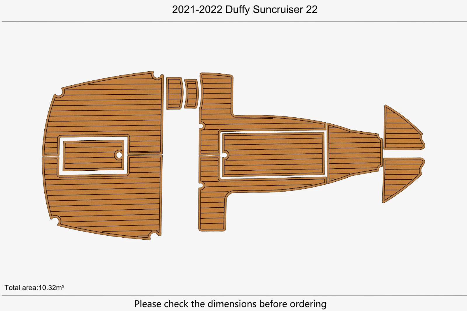 EVA Foam Teak Deck Flooring Mat for Duffy 22 Suncruiser (2021)