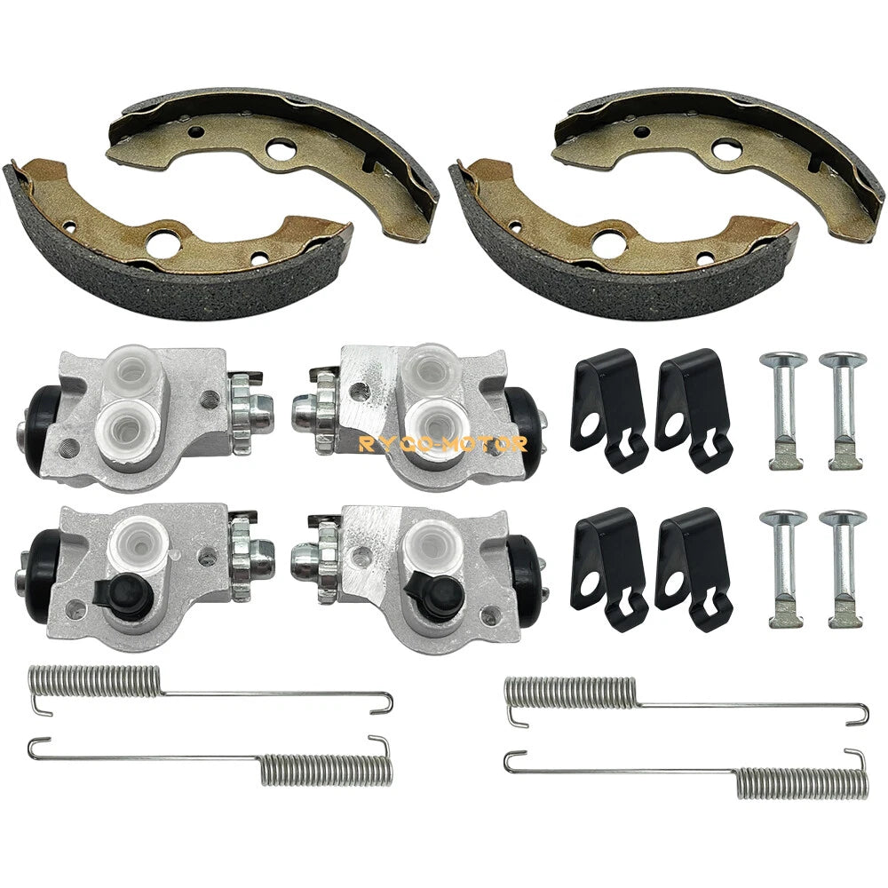 Set of 4 Front Brake Wheel Cylinders w/Shoes for Yamaha Kodiak 400 (1993–1998)