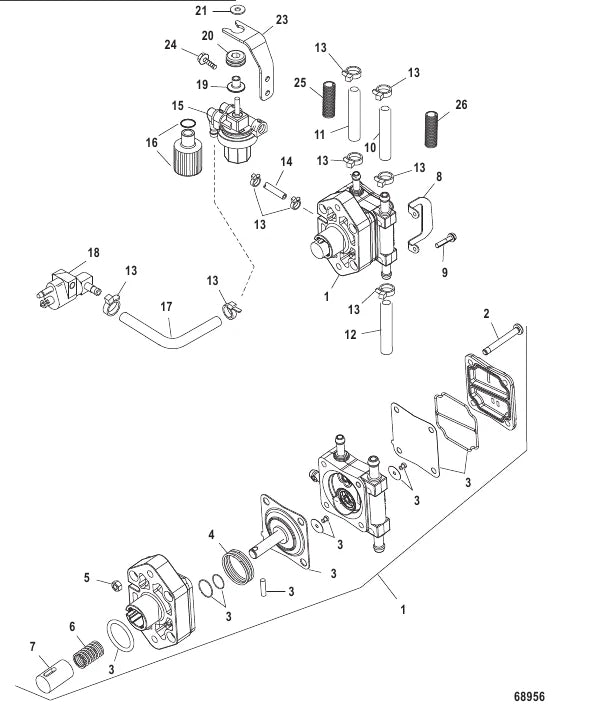 Fuel Pump for Mercury 30-60HP (899106T01, 8M0141844, 8M0118177, 892874T01, 8M0141827)