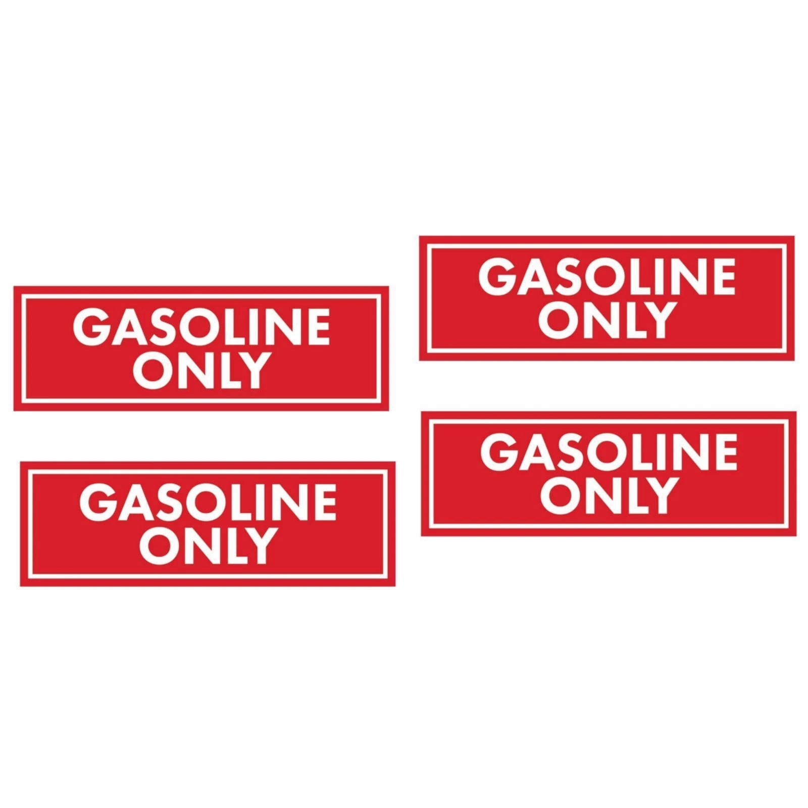 Set of 4 Gasoline Decals for Fuel Tank Caps (Universal)