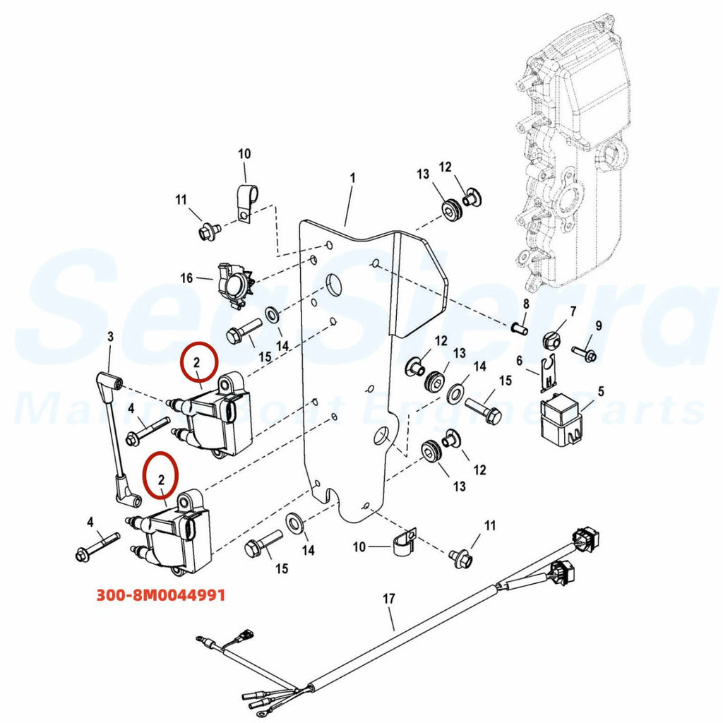 Ignition Coil for Mercury F40/50/60 FourStroke Outboard (MCM 4.5L V6) 8M0044991
