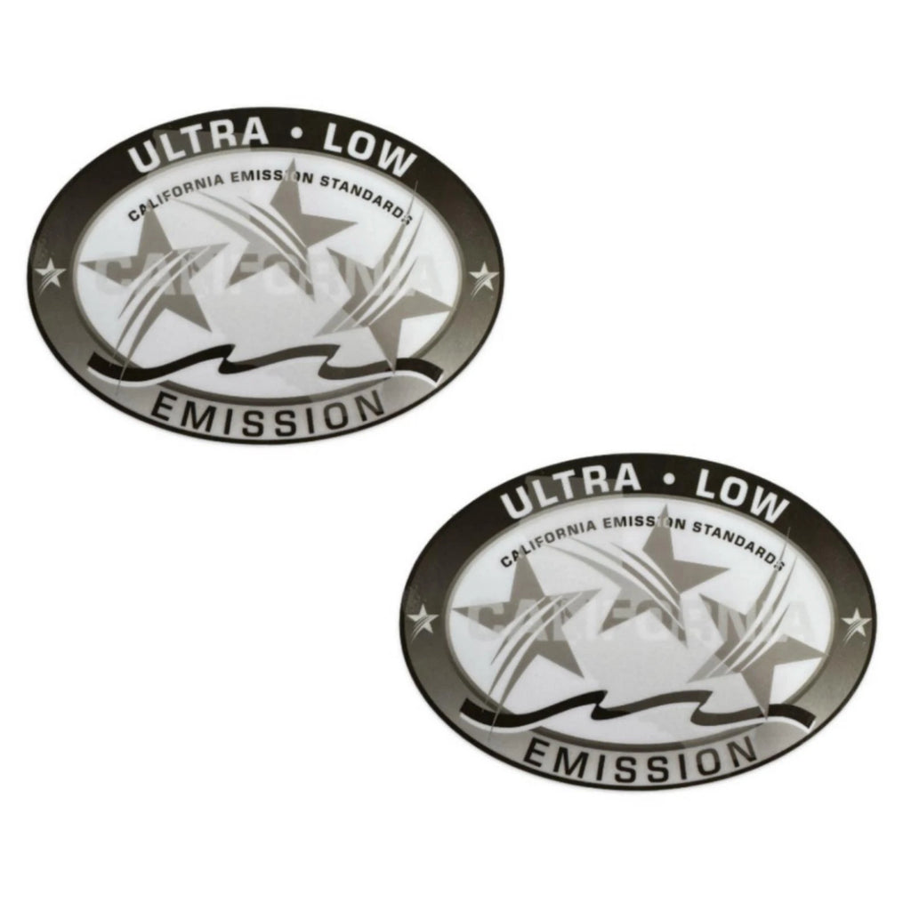 Set of 2 Ultra Low Emission CA DOT Outboard Graphic Stickers Gray 3.58"x2.4"