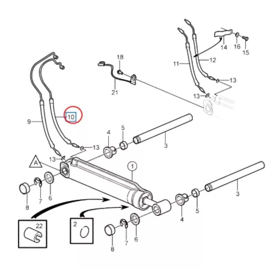 Hydraulic Trim Hose for Volvo Penta (Replaces 3853857, 984024, 985617)