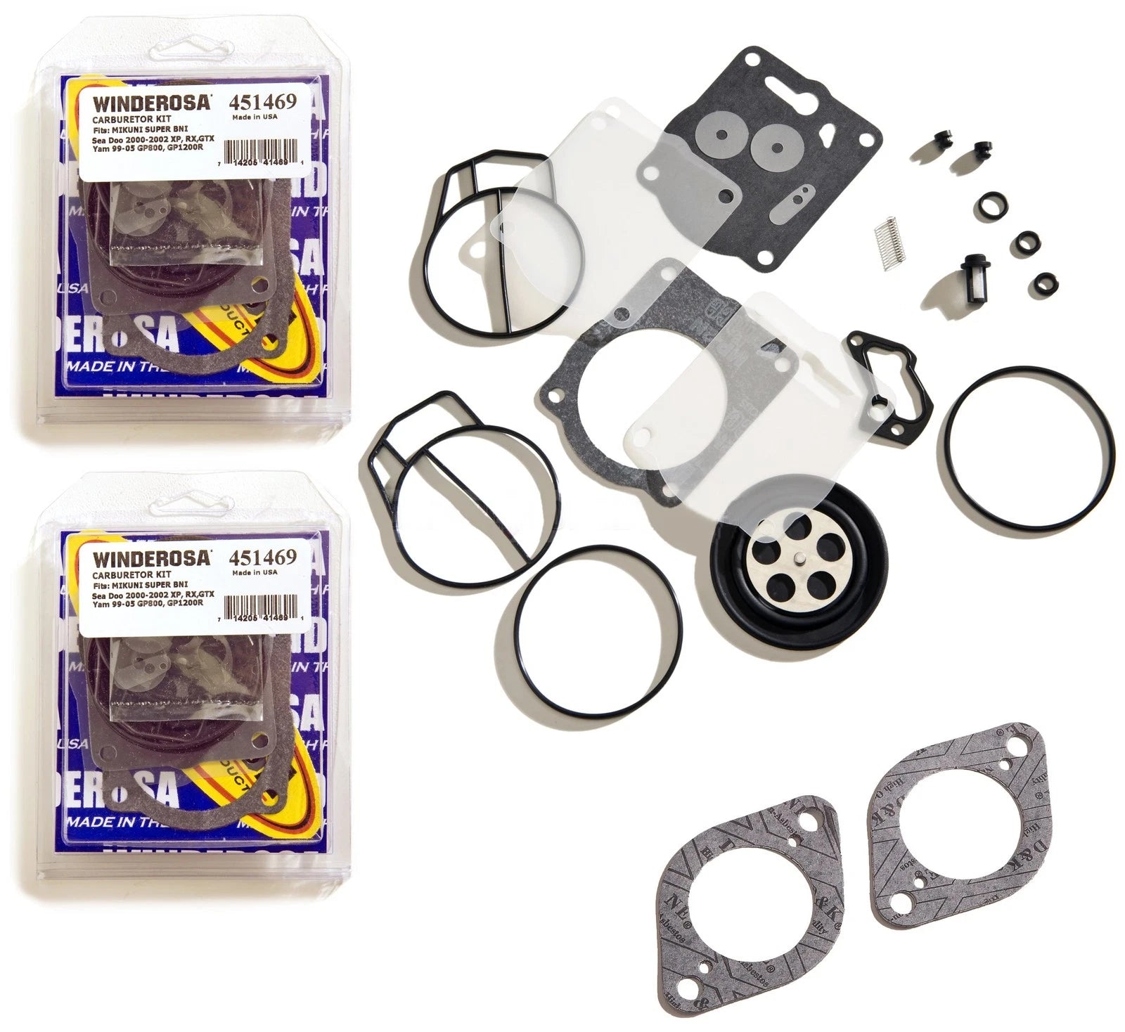 Twin Carb Rebuild Kit with Base Gaskets for Sea Doo GSX GTX XP RX LRV (947, 951)