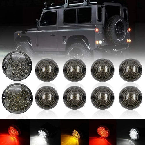 10X Smoke LED Light Lamp Upgrade Kit for Land Rover Defender 90 110 130 (1990–2023)