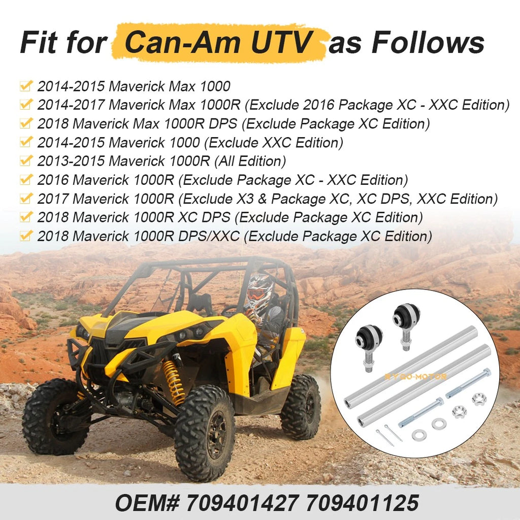 Heavy Duty Tie Rods & Ends Kit for Can-Am Maverick 1000R Turbo (2013–2018)