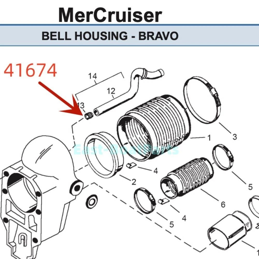 Mercruiser Bravo Bellhousing Gimbal Water Hose Tool for Mercruiser