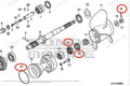 Lower Unit Seal Kit for Honda BF200A BF225A (91252-ZZ3-003, 91351-ZY3-003)