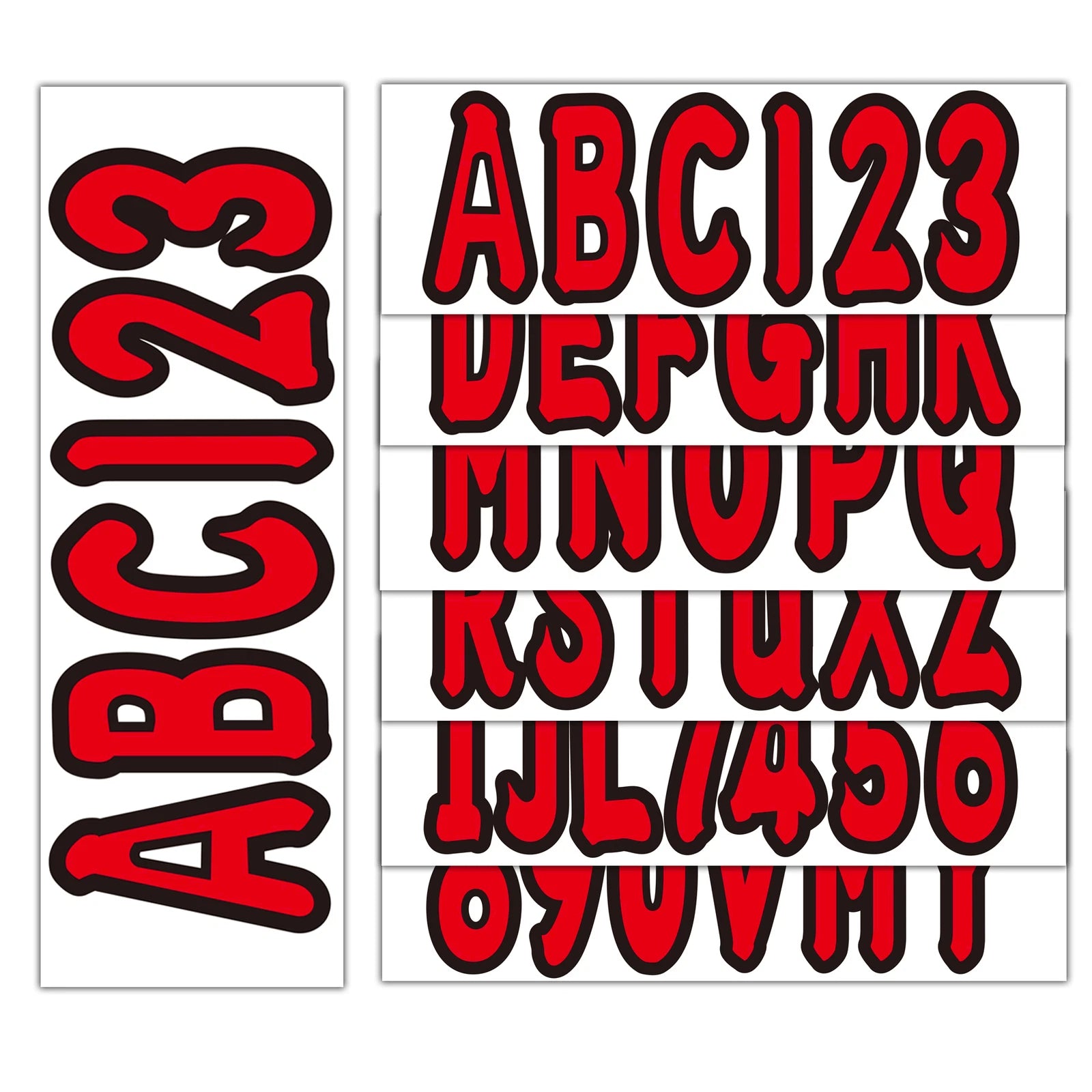 Boat registration decals A-Z Letters & 0-9 Numbers Red (2023)