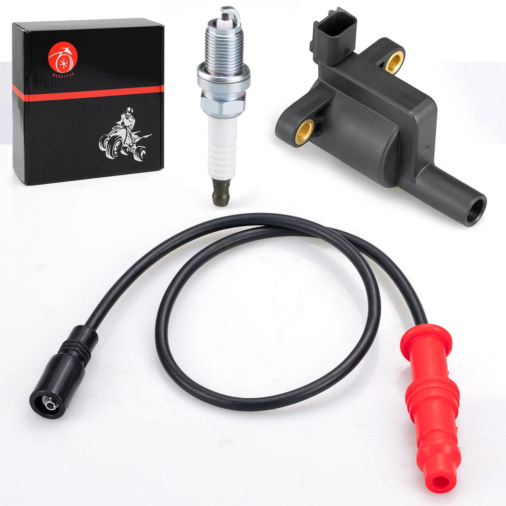 Ignition Coil Set with Wire Cap & Spark Plug for Polaris Ranger 500 (2008–2012)