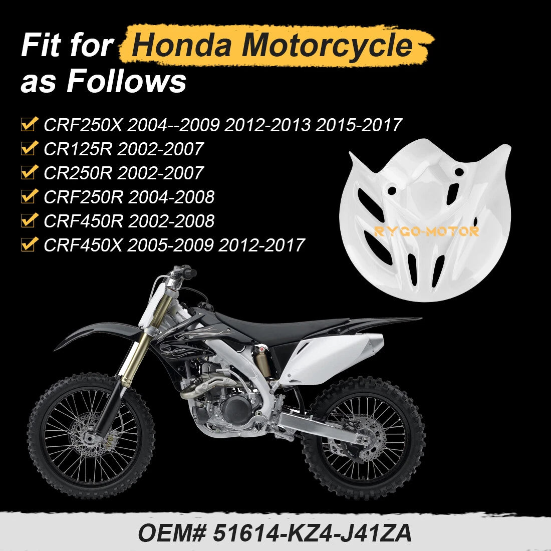 Front Brake Disc Guard Cover for Honda CR125R CR250R CRF250R CRF450R (2002–2008)