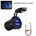 Dual USB Charger Adapter for QC3.0 Cigarette Lighter Socket (12-24V)