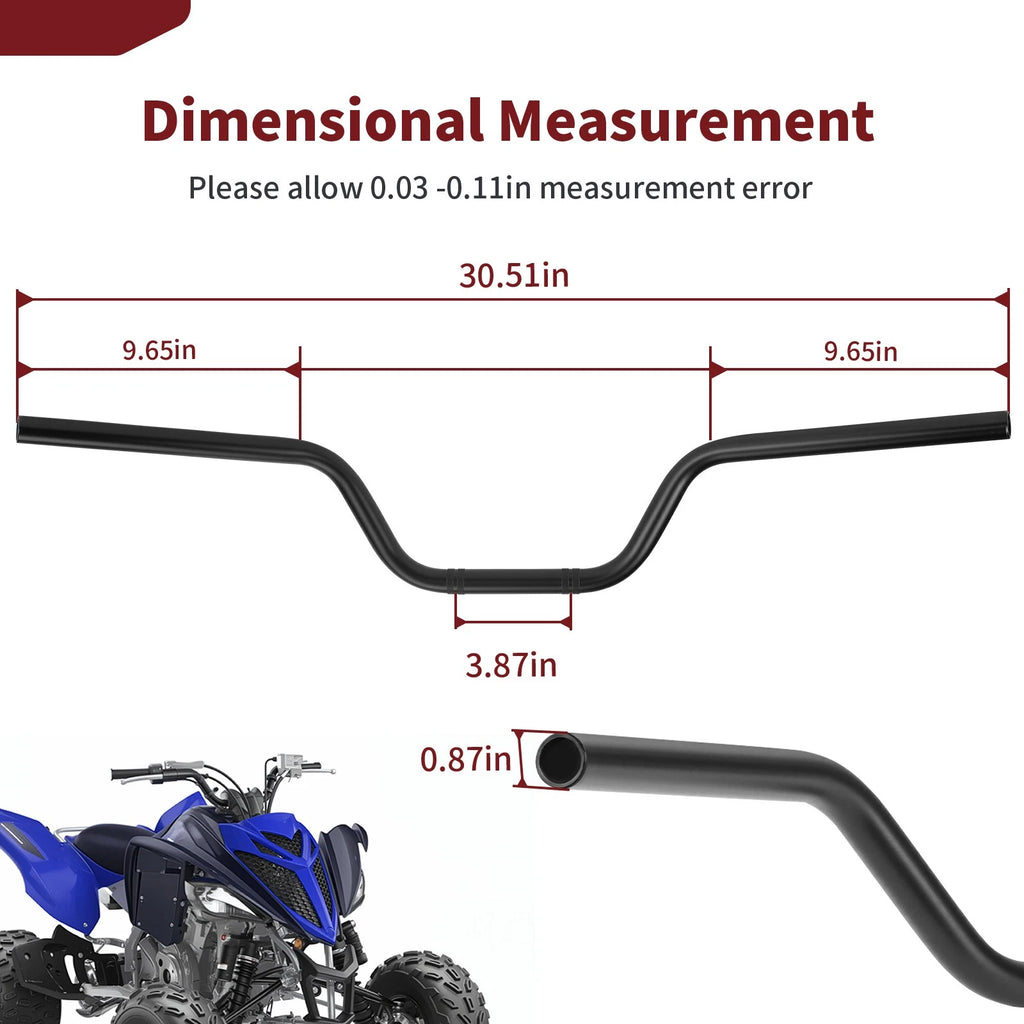 Black Handlebar for Yamaha Raptor 700 700R YFM700R SE (2013–2024) 1PE-F6111-00-00