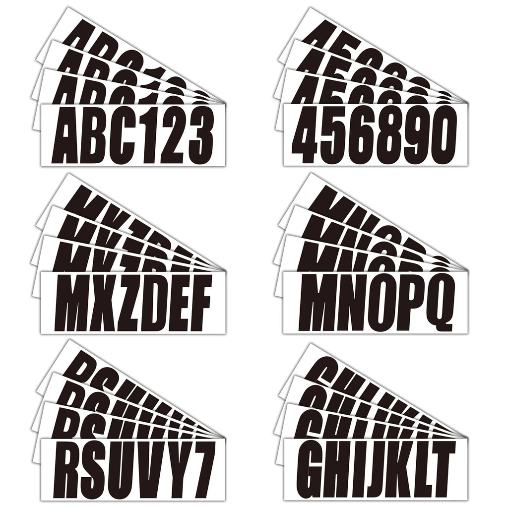 Set of 4 Custom Boat Registration Numbers Decal Stickers A-Z 0-9 3"