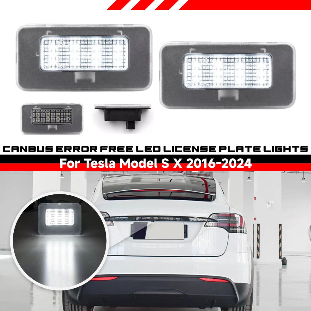 2X SMD LED License Plate Light for Tesla Model S (2017–present), Model X (2016–present)