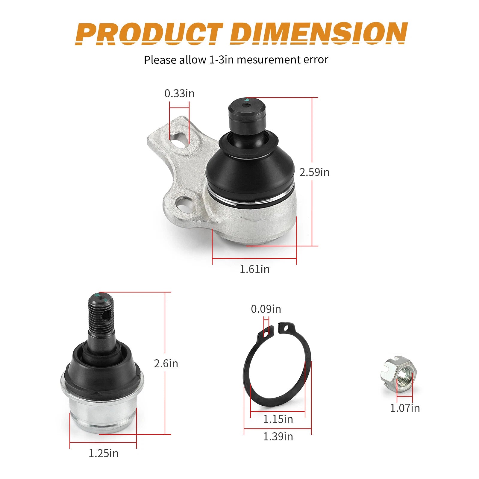 Ball Joint Kit for Can-Am Outlander 650 800 800R (706200653, 706200444)