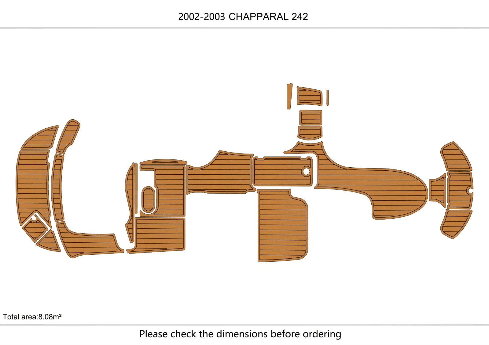 EVA Pads for Chaparral 242 (2002) - Teak Faux Flooring Mat