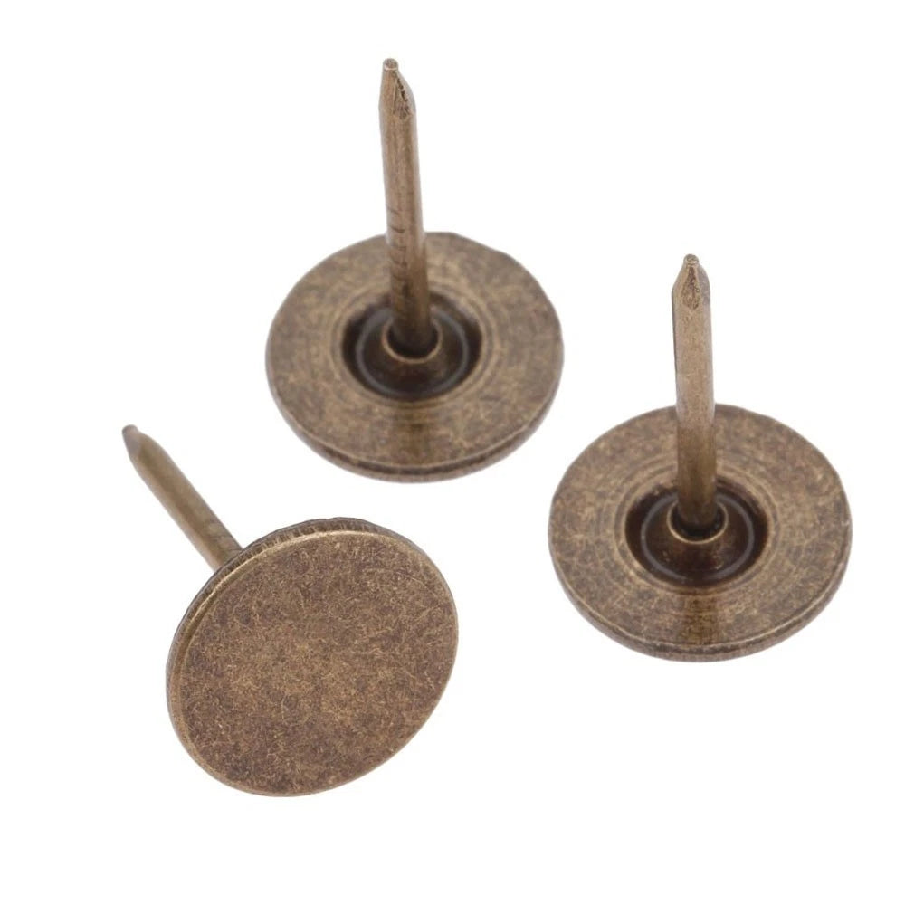 100pcs Upholstery Nails Flat Head Push Pins Studs for Vintage Projects