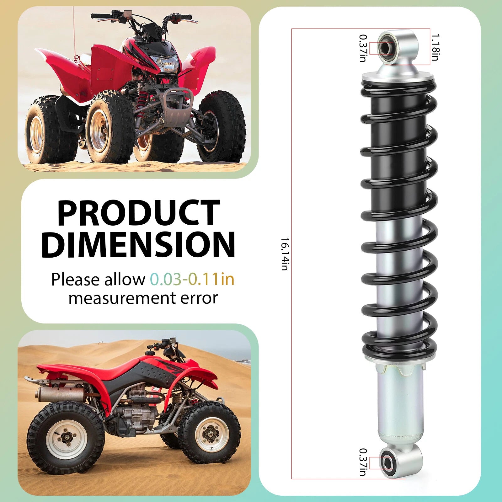 Set of 2 Rear Shock Absorbers for Honda TRX250X (2009–2020) / TRX250EX (2001–2008) 52400-HN6-A91