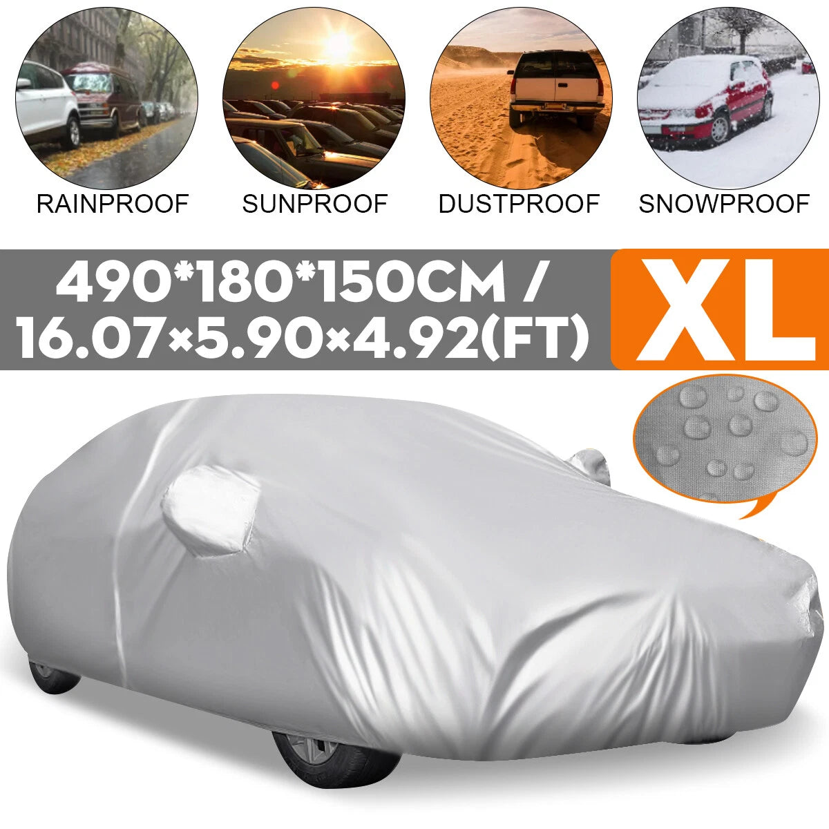 Full Car Cover for Outdoor Protection (XL)