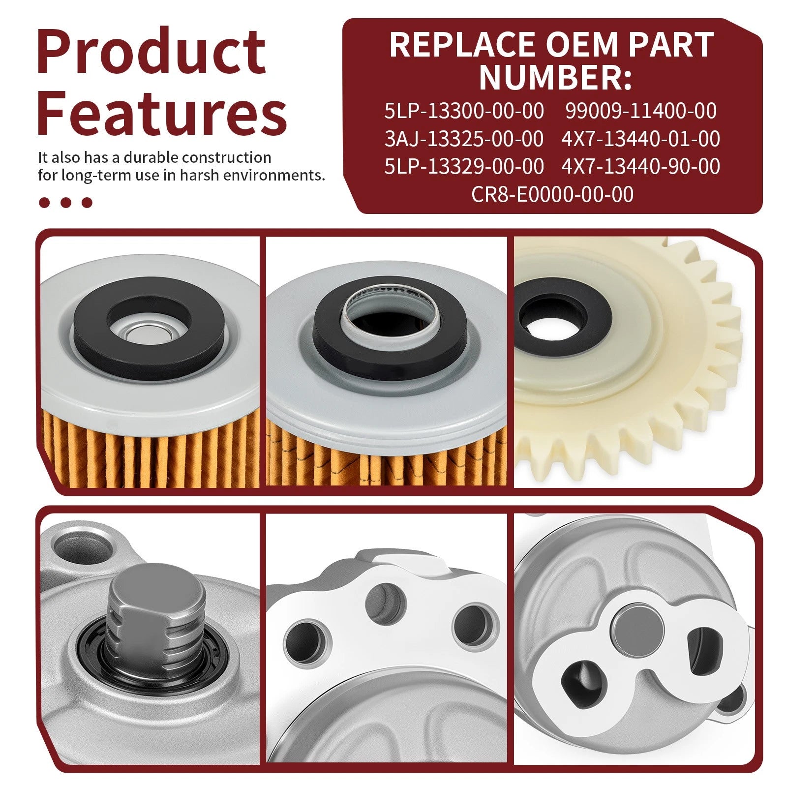 Oil Pump, Oil Filter & Drive Gear Gasket Kit for Yamaha Raptor 700/700R (2006–2024)