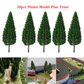 20pc 3.74" Green Pine Tree Scenery for Train Railroad Park (Scale Model)