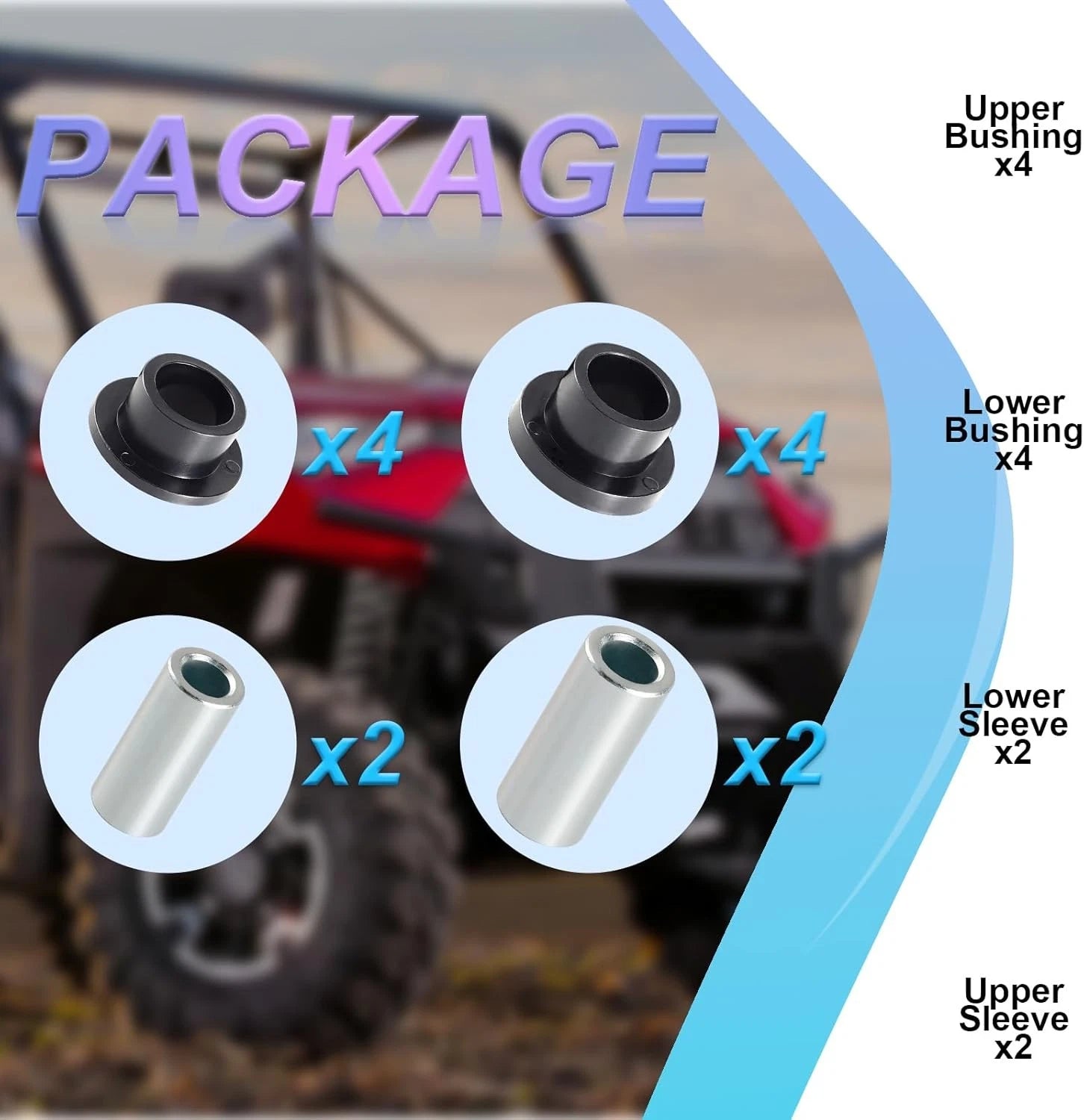 Shock Bushings Sleeve Kit for Polaris Ranger 500 570 700 800 900 1000