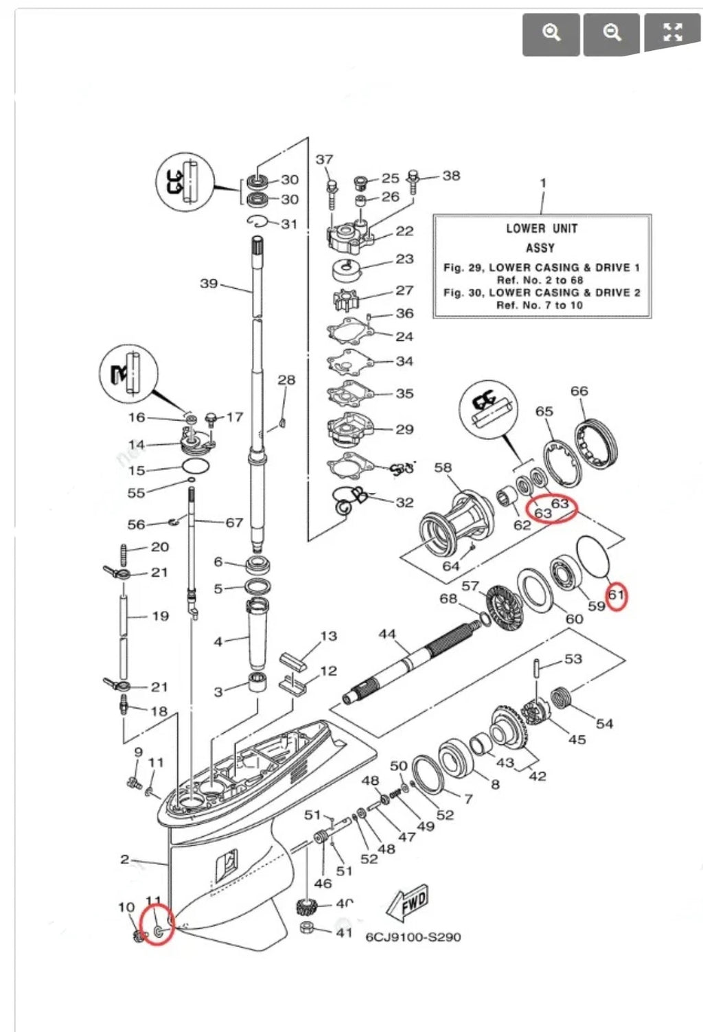Seal Kit for Yamaha Propeller Shaft Lower Unit 40-100HP (93101-25M03, 93210-86M39)