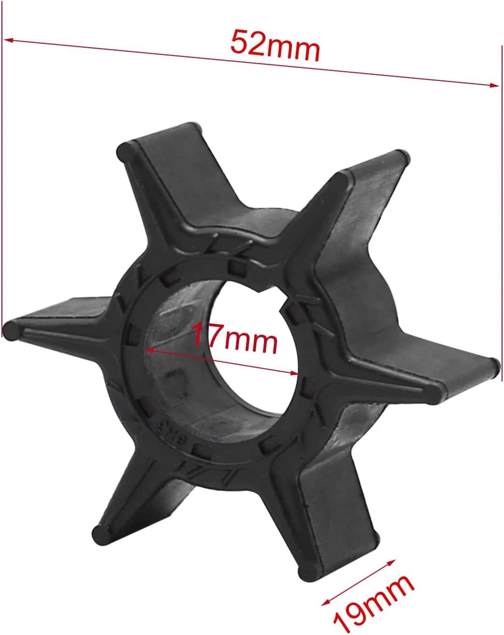 Water Pump Impeller for Yamaha Outboard 40-70 HP (2 Stroke) (6H3-44352-00)