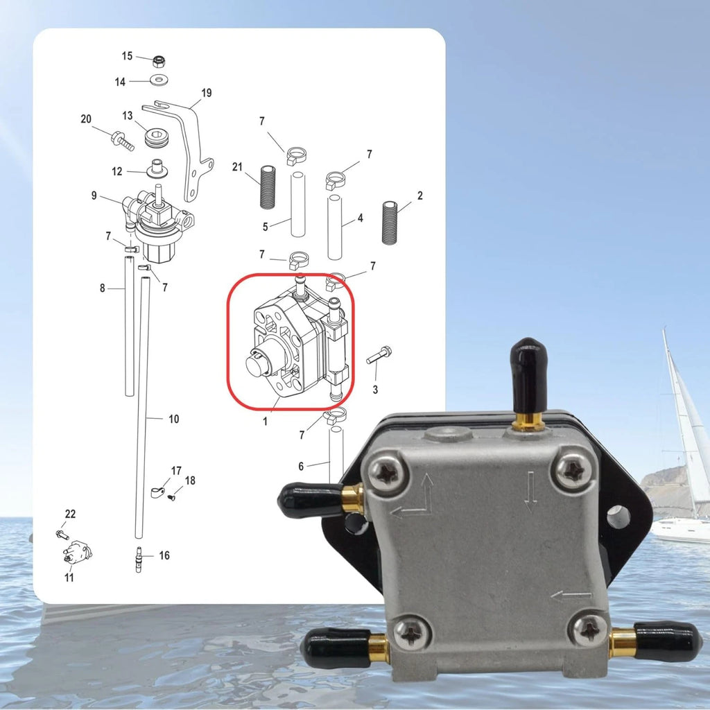 Fuel Pump 8M0118177 for Mercury Marine Outboard 30-60 HP (4-Stroke)